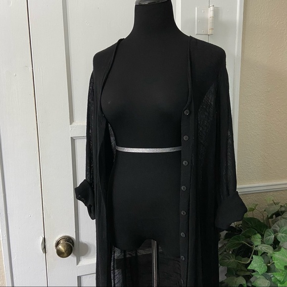 Loose Weave Boho Button-Up Duster Cardigan - Picture 3 of 16